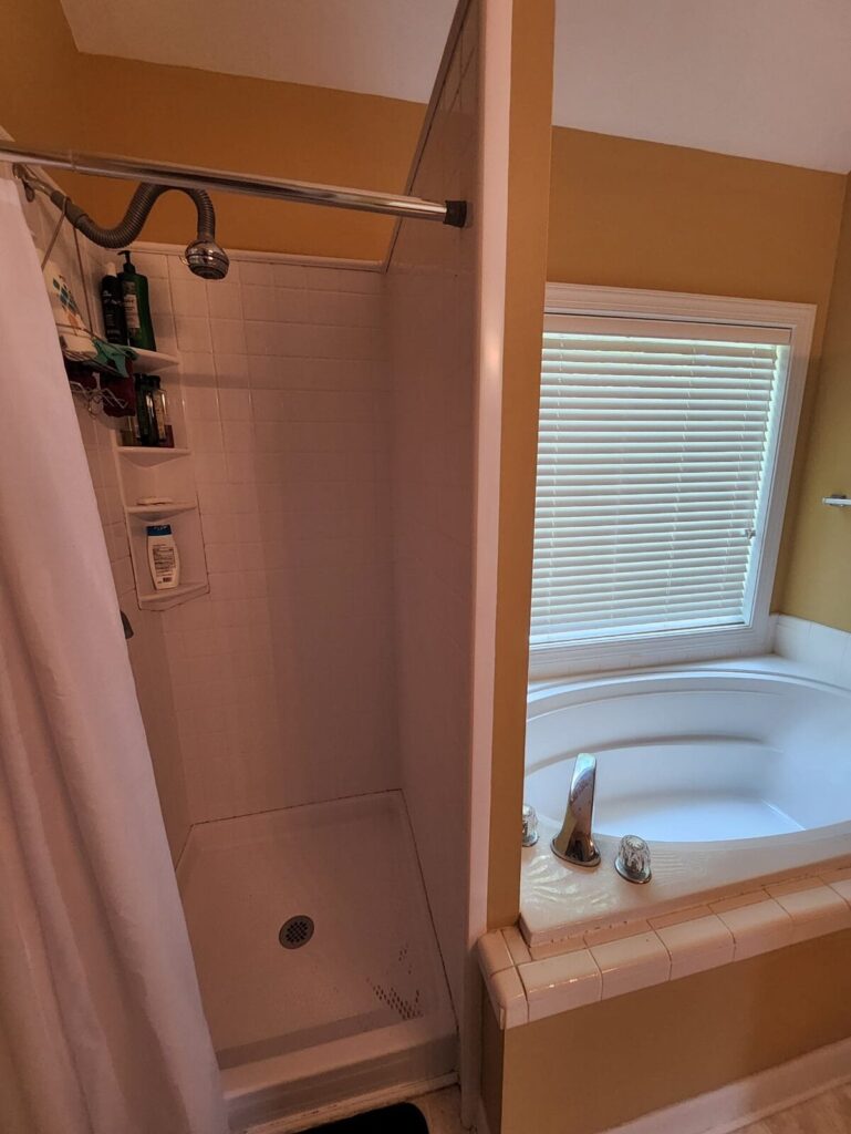 Cramped shower