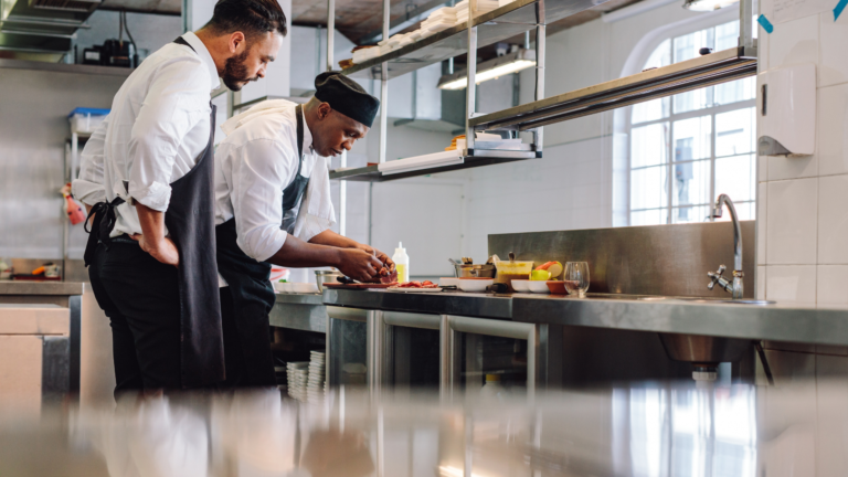 expert chefs in a commercial kitchen