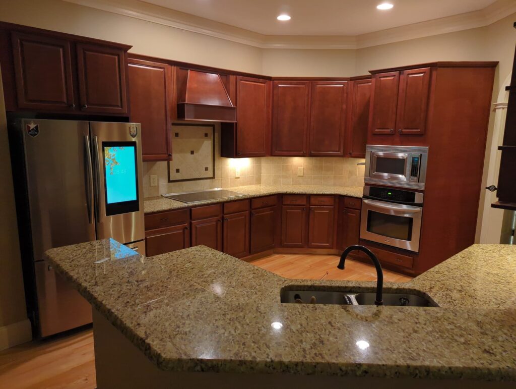 Dark wood kitchen