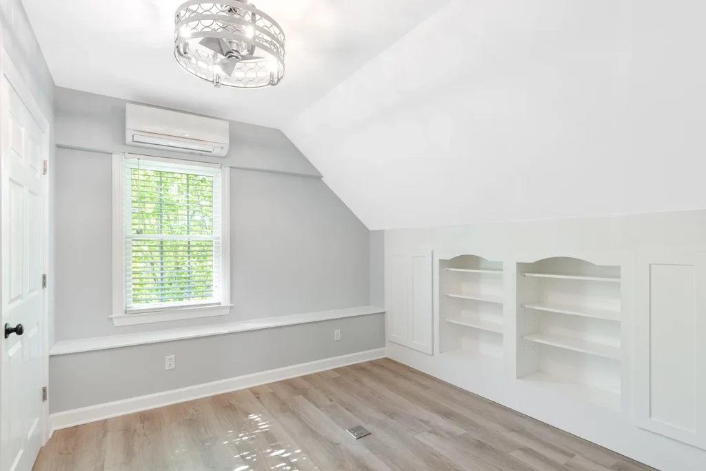 finished attic office