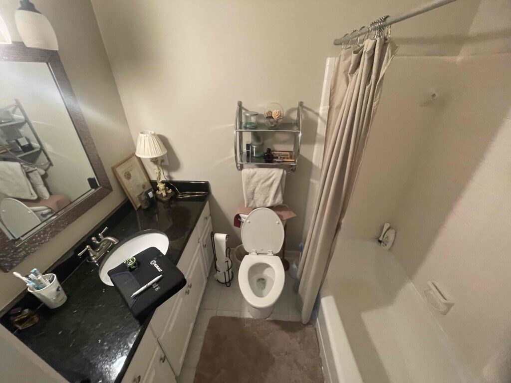 cramped bathroom