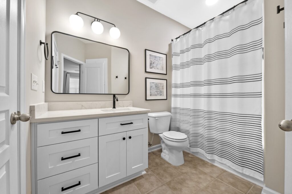 vanity and shower
