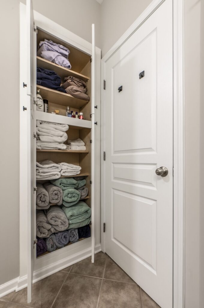 Recessed linen closet