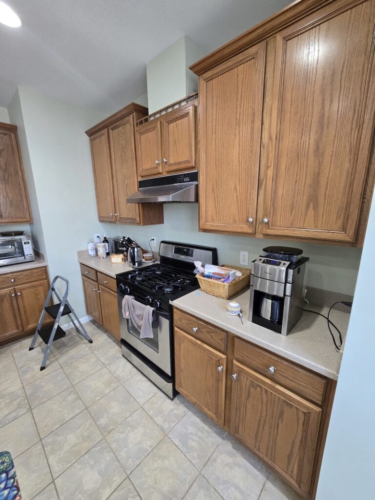 Cramped kitchen counter space