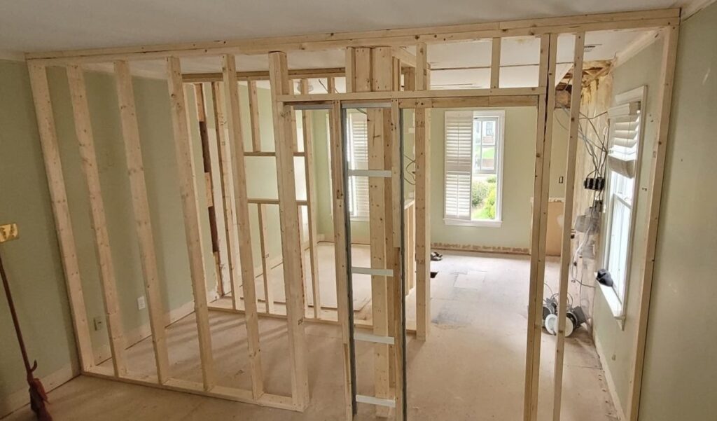 Building a bathroom wall