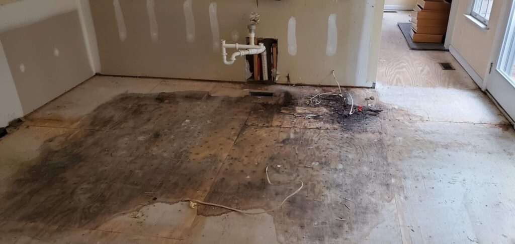 water damaged floor