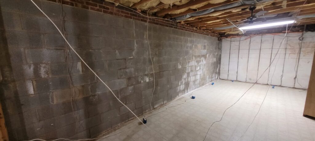 basement walls before reinforcement