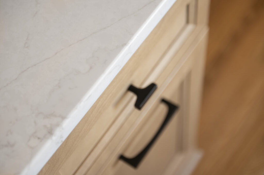 Close up of a cabinet highlighting the countertop.