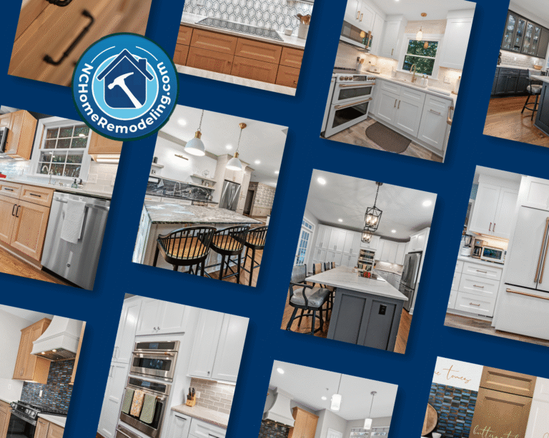 Banner photo showing several kitchen remodel proects